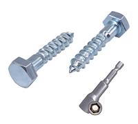 (Pack of 8 pcs) DIN 571 Zinc Plated Steel Hexagon Wood Screws M8 x 35 mm, Coach Screws, Hex Screw, Lag Bolts, Hex Head (8, M8 x 35 mm)