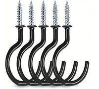 Pack of 8 pcs Metal Ceiling Hooks 2.9 Inch Multipurpose Vinyl Coated Screw-in Wall Hooks for Hanging Plants, Cups, Utensils, Lights and Stuff Great for Indoor & Outdoor Use