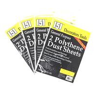 Pack of 8 Polythene Dust Sheets for Decorating or Building - Protects Furniture and Flooring.