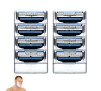 Pack of 8 Razor Blades for Mach 3 Blades, Replacement Blades for Wet Razor Men's Intimate, Razor Blades Safety Razor Barber, Suitable for Cleaning Beard and Body Hair for Gillette and Wilkinson