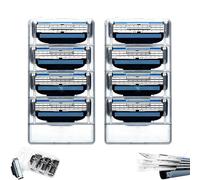 Pack of 8 Razor Blades for Mach 3 Wet Razor, Replacement Blades, Men's Razor Blade for Gillette, Manual Blade Safety Razor Barber, for Cleaning Beard and Body Hair, High-Quality Razor Blades