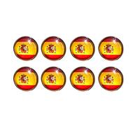 Pack of 8 Spanish flag badges, Metal