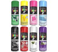 Pack of 8 Spray Paint Gloss Finish 400ml Cans Assorted Colours Quick Dry, Multi-Surface for Wood, Metal, Plastic, Indoor & Outdoor Use