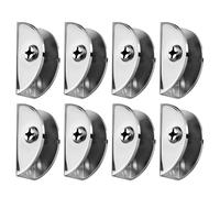 Pack of 8 Steel Adjustable Shaped Glass Clamps Suitable for 8-12mm Glass Panels for Glasses Mounting & Glasses Shelves Adjustable Brackets