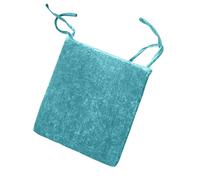 (Pack of 8, Teal) Crushed Velvet Foam Filled Seat Pad Chair Cushions With Ties Chair Pads