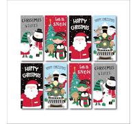 Pack of 8 Triple Fold Christmas Cards For Gift Cards/Money/Vouchers with Envelopes. Mixed Designs. (Set 2)