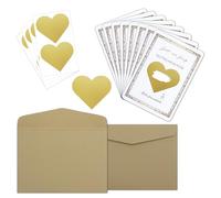 Pack of 8 Vouchers to Fill Yourself with 8 Envelopes, 8 Heart-Shaped Scratch Stickers, Scratch Card for Writing, Time Instead of Stuff for Birthday Card, Cinema Voucher, Birthday Gift, Travel Voucher