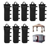Pack of 8 Weights for Gazebo, Sandbags for Filling, Weights for Weighting, Sandbag Weighting, Black for Folding Gazebo, Party Tent, Canopy, Garden Tents, Marquees, Sand Load Weight 9-12 kg