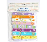 Smith & Wesson Wooden Floral Pegs - Pack of 8 - Ideal for Craft Uses