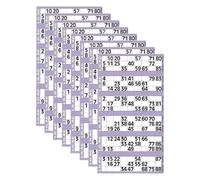 Pack of 8 X Bingo Book 1-600 Numbered Tickets | 6 to View Bingo Flyers Sheets | Fun Family Games for Christmas, New Year, Parties, Events, Get-Togethers