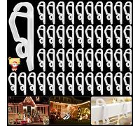 Pack of 80 Christmas Light Clips, Mini Christmas Light Clips, Gutter Hooks for Christmas Outdoor Lighting Decoration, Plastic Holder Hook Shingle Clip for Gutters, Shingle Lights Chains