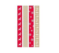 Pack of 80 Christmas Paper Chains Tradtional Kraft & Red Xmas Craft Garland Peel & Seal Garland Loops