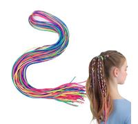 Pack of 80 Hair Strands for Braiding, Hair Wrap Cord, Hair Braids, Colourful, Various Gradient Colours, Hair Rope Band, Rainbow Braid Hair Scrunchie, for DIY Ponytail Braids, Braiding Aid Hair