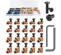 Pack of 80 M6 Screws Included M6 x 20 & M6 x 15 mm, M6 x 10 & M6 x M16 mm Screws and Other Sizes, Flat Head Screws and Screw Nut Assortment Kit for DIY Wooden Furniture Connections, with 2 Keys