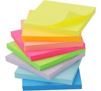 Pack of 800 Sticky Notes, Postit Sticky Notes, 8 Colours of 100 Sheets, Sticky Notes for Marking and Highlighting Pages, Writeable for School, Home, Office