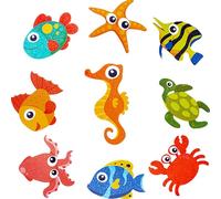 Pack of 9 Bath Stickers, Non-Slip Pads Shower, Non-Slip Bath Children, Shower Non-Slip Stickers, Non-Slip Pads Bathtub, Non-Slip Sticker Shower, Bath Tub Non-Slip Protection (Sea Animals)
