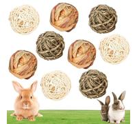 Pack of 9 Chewing Balls, Rabbit Toy Chewing Balls, Grass Balls Chewing, Interesting Rodent Accessories, Natural Weaving, Suitable for Rabbits, Hamsters, Guinea Pigs, Small Animal Toy (7 cm)