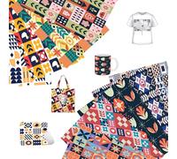 Pack of 9 Infusible Ink Transfer Sheets 12.2”x8.5” Sublimation Paper for T-Shirt Printing, Mug, Coasters & DIY Projects with Iron-On Transfer Technology (Type A)