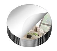 Pack of 9 Round Acrylic Mirrors for Table Decorations, Wall Mirrors, Circular Mirrors, Candle Holders for Wall, Table Decorations for Weddings, Baby Showers, Christmas (6 inch/15 cm, 8 inch/20 cm)