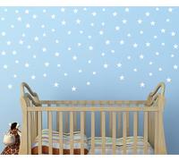 Pack of 95 Mixed Size Stars, 1 and 1,5 INCH Star Shapes Wall Art Sticker Decal, Confetti Stars, for Baby Boys, Girls Nursery, Beauty Salon, White