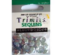 Pack of approx. 160 8mm Cup Sequins, Silver