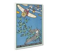 Pack Of Birds By Moriz Jung Classic Painting Canvas Wall Art Print Ready to Hang, Framed Picture for Living Room Bedroom Home Office Décor, 20x14 Inch (50x35 cm)