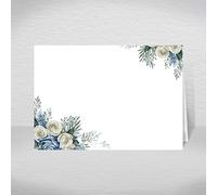Pack of Blank Place Cards for Weddings, Anniversaries and Special Occasions: Dusty Blue Table Name Cards (Pack of 20 Without Envelopes)