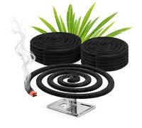 Pack of Citronella Spirals for Outdoor and Indoor (20 Spirals) | Special for all types of flying bugs with metal stand included