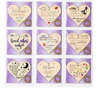 Pack of Decorative Wooden Heart Plaqued - Make Your Own Set of Inspirational Quote Wall Art Hearts - Rustic Hanging Sign for Home, Office, Bedroom, or Gift Giving