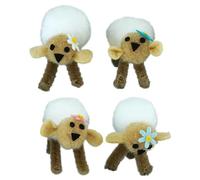 Pack of Easter Brown Lamb Bonnet Trillby Decoration Sheep DIY Arts Craft Made of Polyester (Brown Lamb)