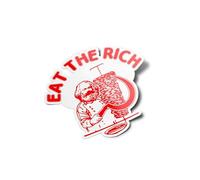 Pack of Eat the Rich Doner Kebab Karl Marx Socialist Hasan Piker Red Vinyl UV and Weather Resistant 9 cm