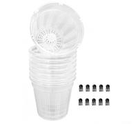 Pack of Eight Clear Pots Designed to Promote For Healthy Growth Through Excellent Drainage Solutions