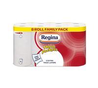 Pack of Eight Three Ply Regina Thirst Pockets Paper Towel Rolls : One