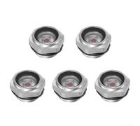 Pack of Five Aluminum Oil Level Gauges Designed with Clear Tempered Glass for Accurate Readings in Pumps