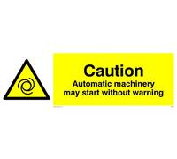 Pack of five - Automatic Machinery May Start Sign - 300x100mm - L31