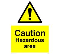 Pack of five - Caution hazardous area Sign - 150x200mm - A5P