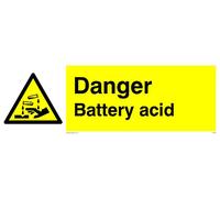 Pack of five - Danger Battery Acid Sign - 300x100mm - L31