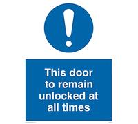 Pack of five - Door To Remain Unlocked All Times Sign - 150x200mm - A5P