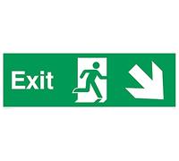 Pack of five - Exit â€“ Down Right Sign - 300x100mm - L31
