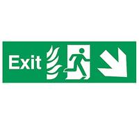 Pack of five - ExitArrow Down Right Sign - 300x100mm - L31