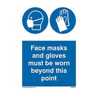 Pack of five - Face masks and gloves must be worn beyond this point Sign - 100x150mm - A6P