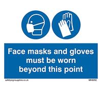 Pack of five - Face masks and gloves must be worn beyond this point Sign - 100x75mm - A7L