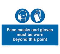 Pack of five - Face masks and gloves must be worn beyond this point Sign - 150x100mm - A6L