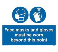 Pack of five - Face masks and gloves must be worn beyond this point Sign - 200x150mm - A5L