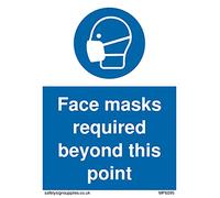 Pack of five - Face masks required beyond this point Sign - 75x100mm - A7P
