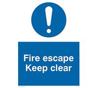 Pack of five - Fire Escape Keep Clear Sign - 150x200mm - A5P