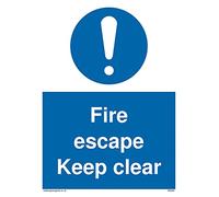 Pack of five - fire escape keep clear Sign - 150x200mm - A5P
