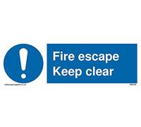 Pack of five - fire escape keep clear Sign - 150x50mm - L15