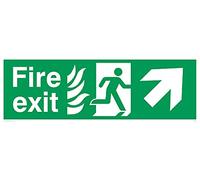 Pack of five - Fire ExitArrow Up Right Sign - 300x100mm - L31