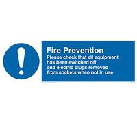 Pack of five - Fire Prevention Measures Sign - 150x50mm - L15